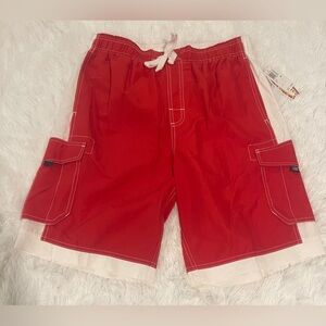 U.S Apparel Red board shorts swim trunks swimsuit size M